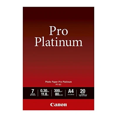 Abbildung von Canon 2768B016 PT 101 pro platinum photo paper inkjet 300g/m2 A4 20 Blatt Pack