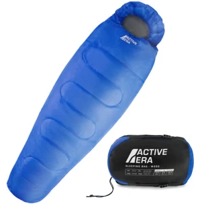 Abbildung von Active Era Mumienschlafsack Schlafsack Winter und Sommer, 10C bis Wasserabweisend Windschutz Ultraleicht Outdoor Campen Kleines Packmaß