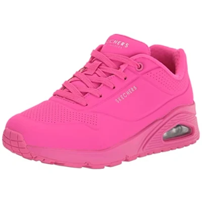 Abbildung von Skechers Wide Fit UNO Sneaker low, Damen, Größe: 35, Hot pink durabuck Schuhe
