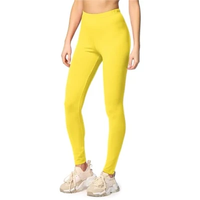 Abbildung von Merry Style Leggings Damen Baumwolle für das ganze Jahr Bequeme Blickdicht Ideal Yoga Sport Gym und Freizeit MS10 198 (Gelb, L)