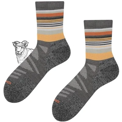 Abbildung von TODO BP COLOR Sehr Dünn Merino Wandersocken Damen und Herren, 70% Merinowolle Trekking Socken, Atmungsaktiv Outdoor Socken (Sandy Shore, 35 38)