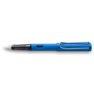 Abbildung von Lamy AL star oceanblue Füller Füllhalter mit ergonomischem Griff &amp; polierter Stahlfeder in Strichbreite M leichtes Aluminiumgehäuse inkl. Tintenpatrone T 10 blau Rechtshänder