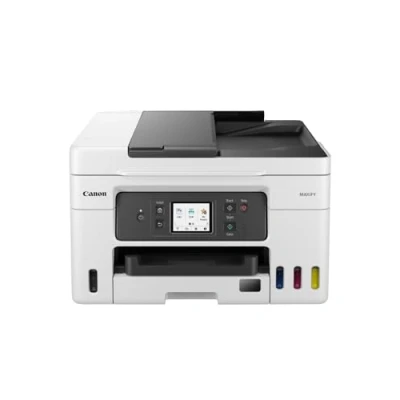 Abbildung von Canon MAXIFY GX4050 MegaTank Multifunktionsdrucker 4in1 (Tintenstrahl, Druck, Kopie, Scan, Fax, ADF 35 Blatt, WLAN, LAN, Touch LCD, Duplex, niedrige Seitenkosten, hohe Reichweite, gerader Einzug) weiß