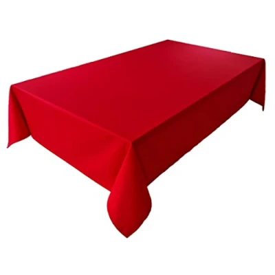 Abbildung von Hochwertige Tischdecke Tischwäsche aus 100% Baumwolle Kollektion Konzept, Farbe &amp; Größe wählbar (Tischdecke 150x260cm, Rot)