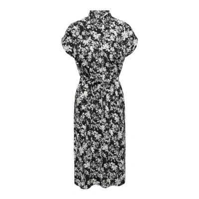 Abbildung von ONLY Damen Onlhannover S/S Shirt Dress Noos WVN Shirtkleid, Black/AOP:Laurel Wreath Flower, 32