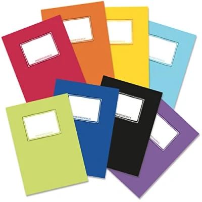Abbildung von Papierdrachen 8 hochwertige Heftumschläge aus Papier für Kinder DIN A5 Motiv einfarbig Heftschoner ideal die Schule Heftumschlag 250g/m² Set Nummer