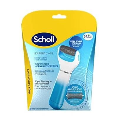 Abbildung von Scholl Expert Care, Hornhaut Entfernung für seidig weiche Füße,elektrischer Hornhautentferner schnell &amp; Mühelos (mit Meeresmineralien Rolle präzise Ergebnisse,1 Gerät inkl. Rolle)1 Stück