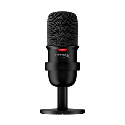 Abbildung von HyperX SoloCast USB Kondensator Gaming Mikrofon, für PC, PS4 und Mac, Tap to Mute Sensor, Kardioid Richtcharakteristik, Gaming, Streaming, Podcasts, Twitch, YouTube, Discord, Schwarz