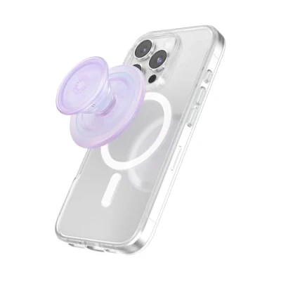 Abbildung von PopSockets: PopGrip Round für MagSafe Inklusive Adapterring Ausziehbarer Sockel und Griff mit einem Austauschbarem Top Smartphones Hüllen Opalescent Clear