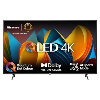 Abbildung von Hisense 50E7NQ 126 cm (50 Zoll) Fernseher, 4K UHD, QLED, HDR10, HDR10+ decoding, HLG, Dolby Vision Atmos, 60Hz Panel, Smooth Motion, Bluetooth, Alexa Built in, VIDAA Voice, Schwarz [2024]