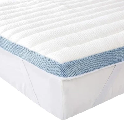 Abbildung von Amazon Basics Memoryschaum Matratzenauflage mit Bändern, 90 x 190 cm, 5 cm Höhe, weiß