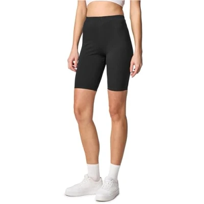 Abbildung von Merry Style Damen Sport Leggings kurz Sportleggings Radlerhose Sporthose aus Baumwolle MS10 200 (Schwarz, M)
