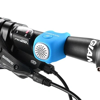 Abbildung von ROCKBROS Fahrradklingel Elektronisch E Klingel Miniklingel Glocke IPX4 Wasserdicht aus Elastischem Silikon Blau