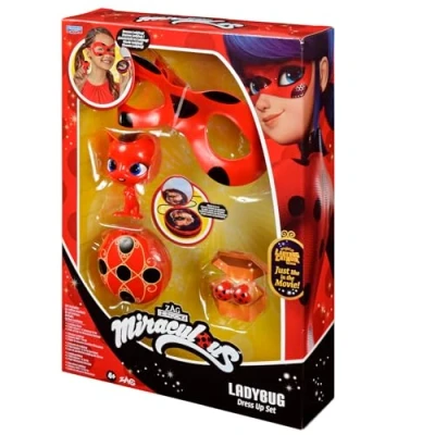 Abbildung von Bandai Miraculous Ladybug Verwandlungsset Kostüm Box JoJo Maske Tikki Ohrringe Kwami und Zubehör Spielzeug für Kinder ab 4 Jahren P50604