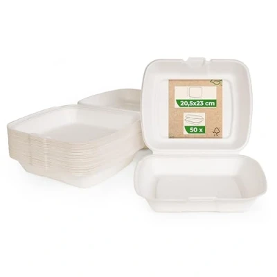 Abbildung von Love Nature Ökologische Menübox 1 Geteilt 50 Stück Einweggeschirr Zuckerrohr Einweg Take Away Verpackung To Go Verpackungen Essen