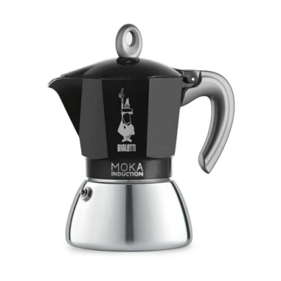 Abbildung von Bialetti Moka Induction, Kanne, Geeignet für Alle Herdarten, 6 Tassen Espresso (270ml), Schwarz