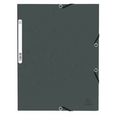 Abbildung von Exacompta 55313E 10er Pack Einschlagmappe. Aus extra starkem Colorspan Karton DIN A4 mit 3 Klappen und Gummizügen grau Sammelmappe Dokumentenmappe ideal für Büro Schule