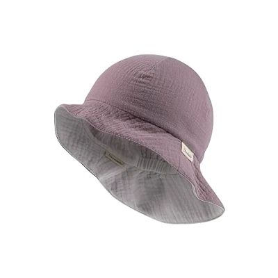 Abbildung von Sterntaler Wende Sonnenhut Uni Strandhut aus Musselin(Bio) UV Schutz 30 Sommerhut Mädchen mit elastischen Gummiband und Nackenschutz Baby Kinder Kopfbedeckung pastellviolett, Größe 43