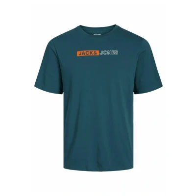 Abbildung von Jack &amp; Jones LOGO Tshirt print, Herren, Größe: 5XL, Deep teal