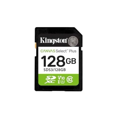 Abbildung von Kingston Canvas Select Plus SD Speicherkarte 128GB SDXC Gen3 150MB/s C10 UHS I U1 V10 SDS3/128GB