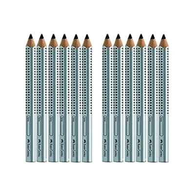 Abbildung von Faber Castell Jumbo GRIP Bleistifte, silber, 12 Stück (1er Pack)