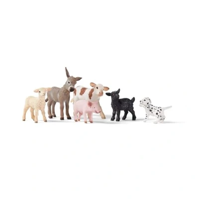 Abbildung von schleich FARM WORLD Bauernhof Tiere Set 77534 mit Hund, Schwein, Ziege, Schaf und Esel Spielzeug ab 3 Jahre aus 6 Teilen exklusiv bei Amazon