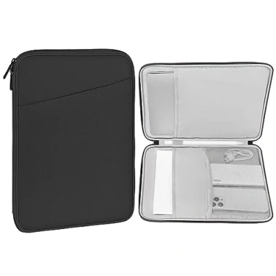Abbildung von MoKo Tablet Tasche, Sleeve Tasche für 13 Zoll iPad Pro M4 2024 OLED, Air M2 2024, 12,9 2022 2015, Galaxy Tab S9+/S8+ 12,4&quot;, Portfolio Dunkel Grau2