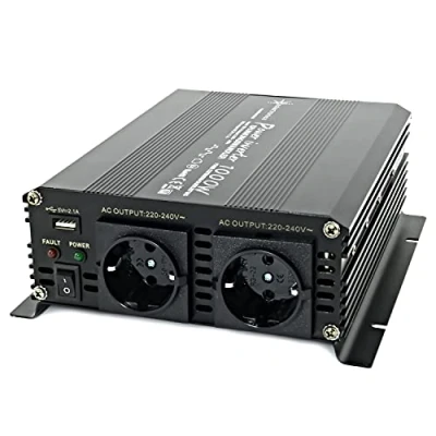 Abbildung von SOLARTRONICS Spannungswandler NM1000 12v 1000 Watt SCHWARZ 2000 Spitzenleistung Wechselrichter auf 230v Blei oder AGM Batterie kompatibel mit Schuko &amp; USB Anschluss