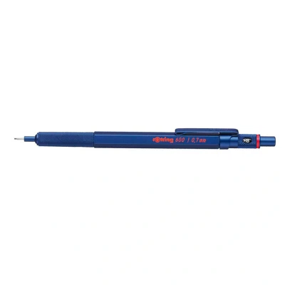 Abbildung von rOtring 600 Druckbleistift 0,7 mm Blau Ergonomisches Vollmetallgehäuse