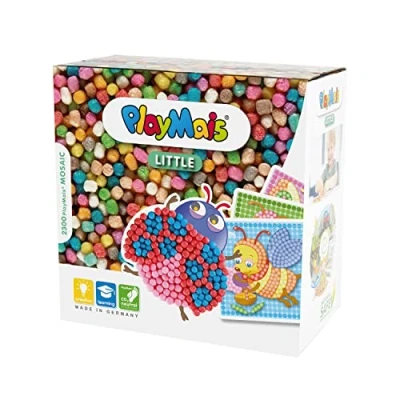 Abbildung von PlayMais Mosaic Little Bug Kreativ Set zum Basteln für Kinder ab 3 Jahren Über 2.300 Stück &amp; 6 Mosaik Klebebilder mit Käfer, Biene Co Fördert Kreativität Feinmotorik Natürliches Spielzeug