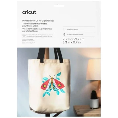 Abbildung von Cricut Bedruckbares Iron On für helle Stoffe A4 (5 Stk.), White