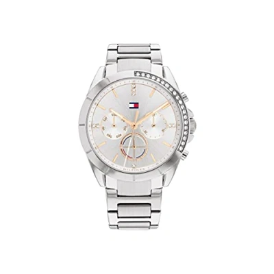 Abbildung von Tommy Hilfiger Kennedy Chronograph silvercoloured/white, Damen, Größe: One Size, Silver coloured/white
