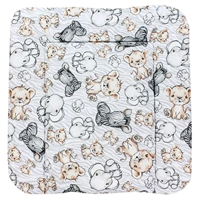 Abbildung von TupTam Baby Wickeltischauflage mit Baumwollbezug Gemustert, Farbe: Safari, Größe: 70 x 60 cm