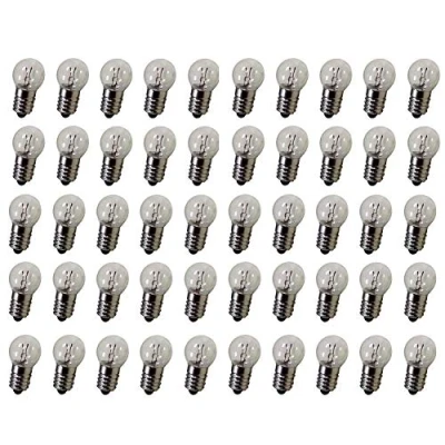 Abbildung von GutReise DC 50pcs E10 12V 0.3A wärmen weiße Birnen Glühlampe Miniaturschrauben Unterseite (12V)