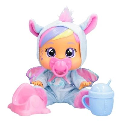 Abbildung von Cry Babies Loving Care Fantasy Dreamy Interaktive Puppe, die echte Tränen weint, einen Pyjama trägt und 3 Accessoires enthält Spielzeug Geschenk für Mädchen Jungen