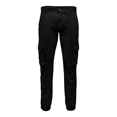 Abbildung von ONLY &amp; SONS Herren ONSCAM Stage Cargo Cuff Life 6687 NOOS Cargohose, Black, 36W x 36L