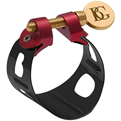 Abbildung von BG Ligature Duo schwarz lackiert Bb Klarinette und Altsaxofon