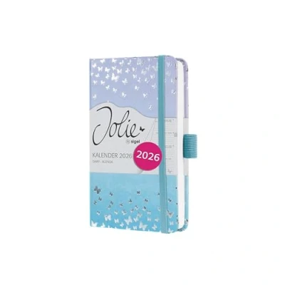 Abbildung von SIGEL J6346 Wochenkalender 2026 ca. A6, Butterfly Confetti Candy, Hardcover, Gummiband, Stiftschlaufe, Einstecktasche, 174 Seiten, vegan, aus nachhaltigem Papier, Terminplaner Kalenderbuch Jolie