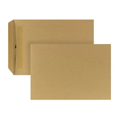 Abbildung von POSTHORN Versandtasche C5 (500 Stück), selbstklebende Versandtaschen ohne Fenster, braune für die tägliche Korrespondenz, Geschäftspost und Co., 229 x 162 x1mm, 90g/m², Mittel