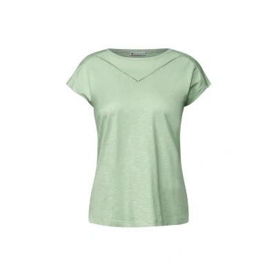 Abbildung von Street One Damen 3226375 Shirt mit Deko Tape, Soft Jade Green, 34