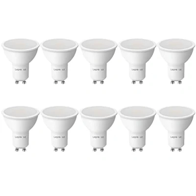 Abbildung von Lepro GU10 LED Warmweiss 4W Lampe, Ersetzt 50W Halogenlampen, 345 Lumen Leuchtmittel Warmweiss, 2700K Warmweiß, 100 Strahlwinkel Reflektorlampen, 10 Stück