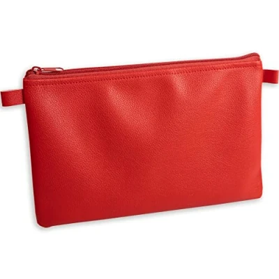 Abbildung von effektivo Banktasche mit Reißverschluss, Kunstleder rot, 27 x 17 cm, passend für Dokumente bis DIN A5