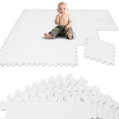 Abbildung von LittleTom 18 Teile Spielmatte Baby Puzzlematte ab Null 30x30 Krabbelmatte Kinder Babydecke Spieldecke Bodenmatte Kinderzimmer Activity Babymatte Bodenschutzmatte Spielzeug