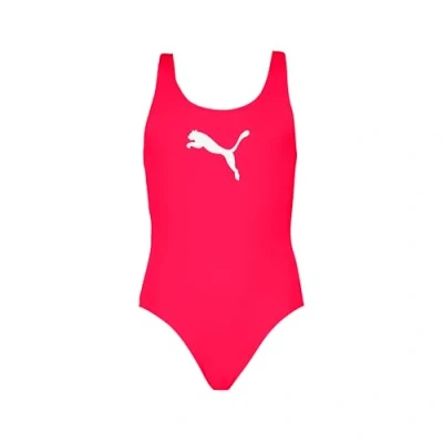 Abbildung von Puma SWIM Girls Racerback Swimsuit Badeanzug für Kinder, Größe: 164, Rose red