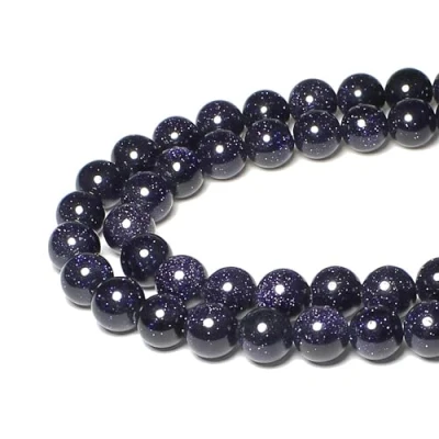 Abbildung von MJDCB Perlen zum Auffädeln 8mm 45 stück Blauer Sandstein Halbedelsteine mit Loch Natürliche Lose Runde Steinperlen für Herstellung Schmuck Armbänder Halsketten