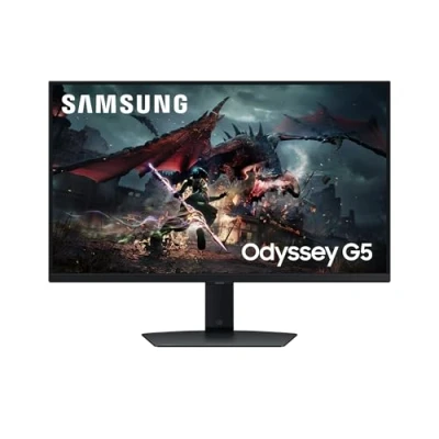 Abbildung von Samsung Odyssey G50D QHD Gaming Monitor, 27 Zoll, Bildschirm mit Fast IPS Panel, 2.560 x 1.440 Pixel, AMD FreeSync, Bildwiederholrate 180 Hz, Reaktionszeit 1 ms (G/G)