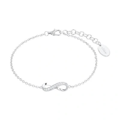Abbildung von s.Oliver Armband 925 Sterling Silber Damen Armschmuck, mit Zirkonia synth., 17+3 cm, Silber, Infinity, Kommt in Schmuck Geschenk Box, 2012529