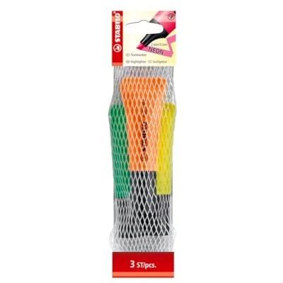 Abbildung von STABILO Textmarker NEON 3er Pack gelb, grün, orange