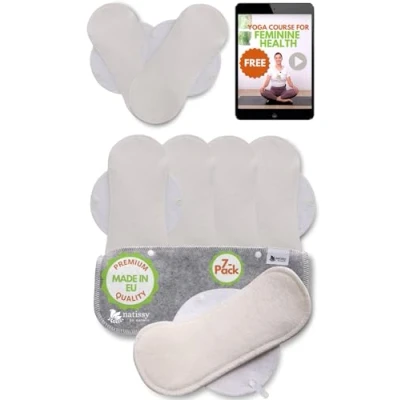 Abbildung von Slipeinlagen waschbar bio Bambus; 7 Pack (Größe M) Waschbare dünn MADE IN EU; wiederverwendbare Stoff Slipeinlagen; Washable Panty Liners; Stoffslipeinlage für Ausfluss; NICHT bei Periode