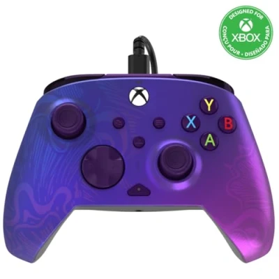 Abbildung von PDP REMATCH XBOX verkabelt Controller lila Fade für Series XS, One, Offiziell Lizenziert